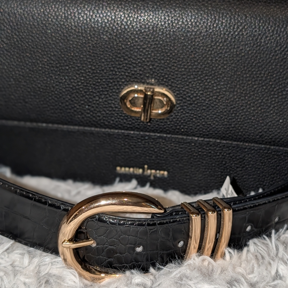 Nanette Lepore and Rachel Zoe Bag And Belt Combo Black - Picture 6 of 9